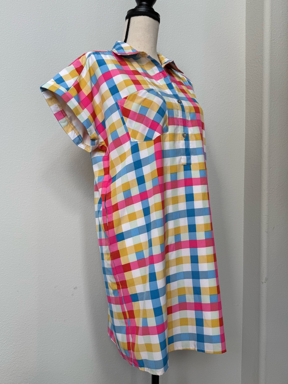entro Multicolor Gingham Shirt Dress - Picture 3 of 14